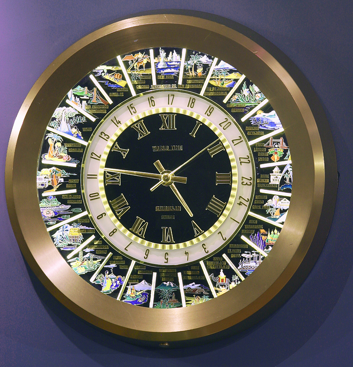 c.1955 Massive Swiss World Time Clock and Matching Perpetual Calendar