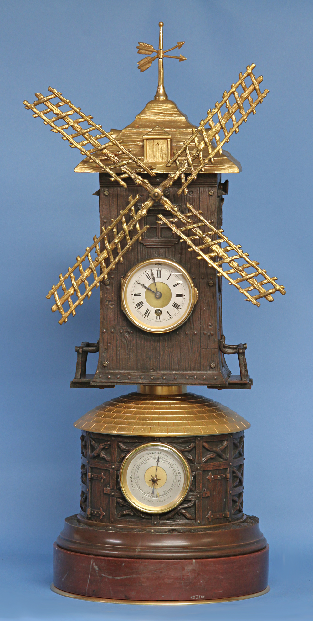 French Animated Windmill Clock.