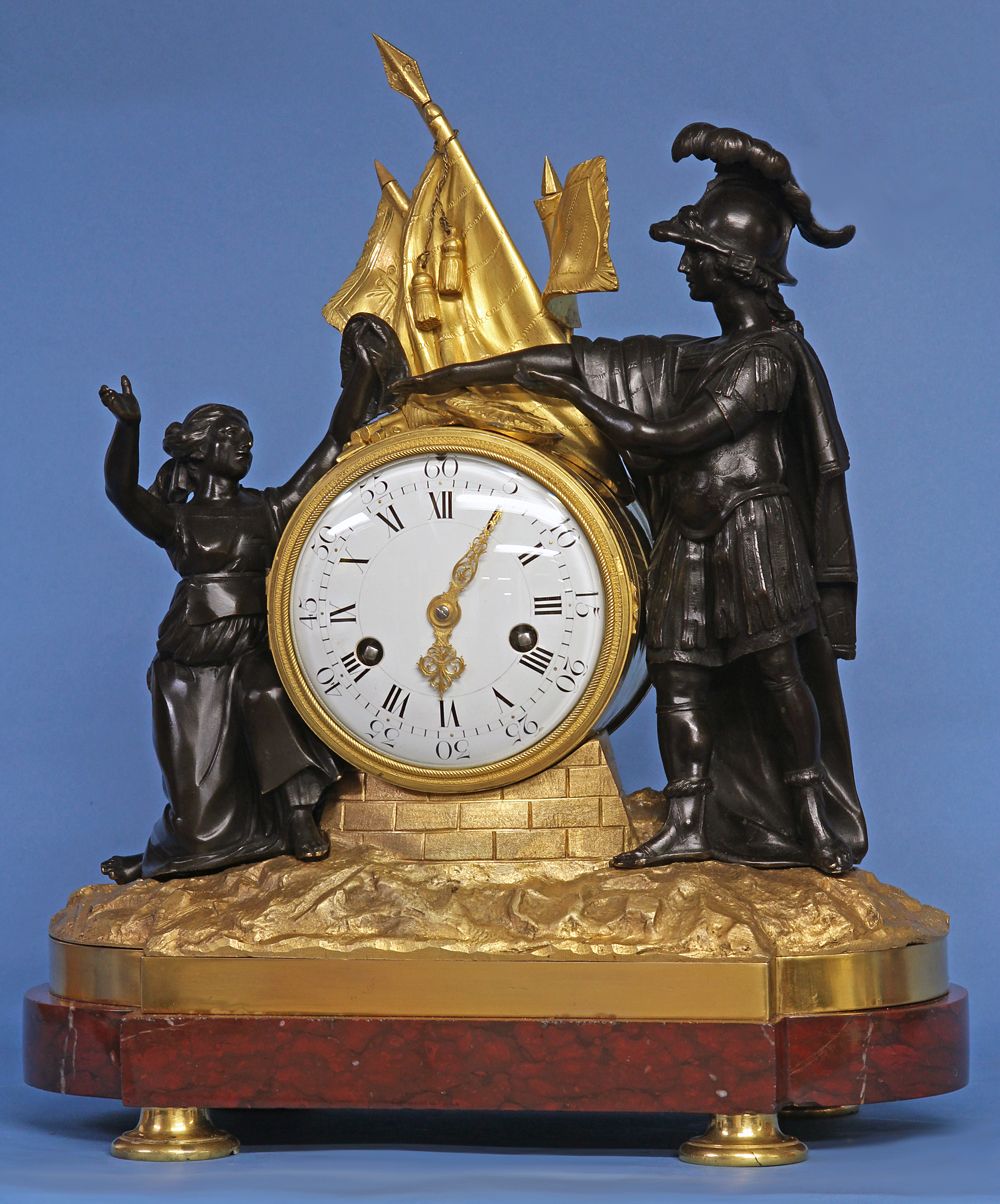Louis XVI French Figural Mantle Clock