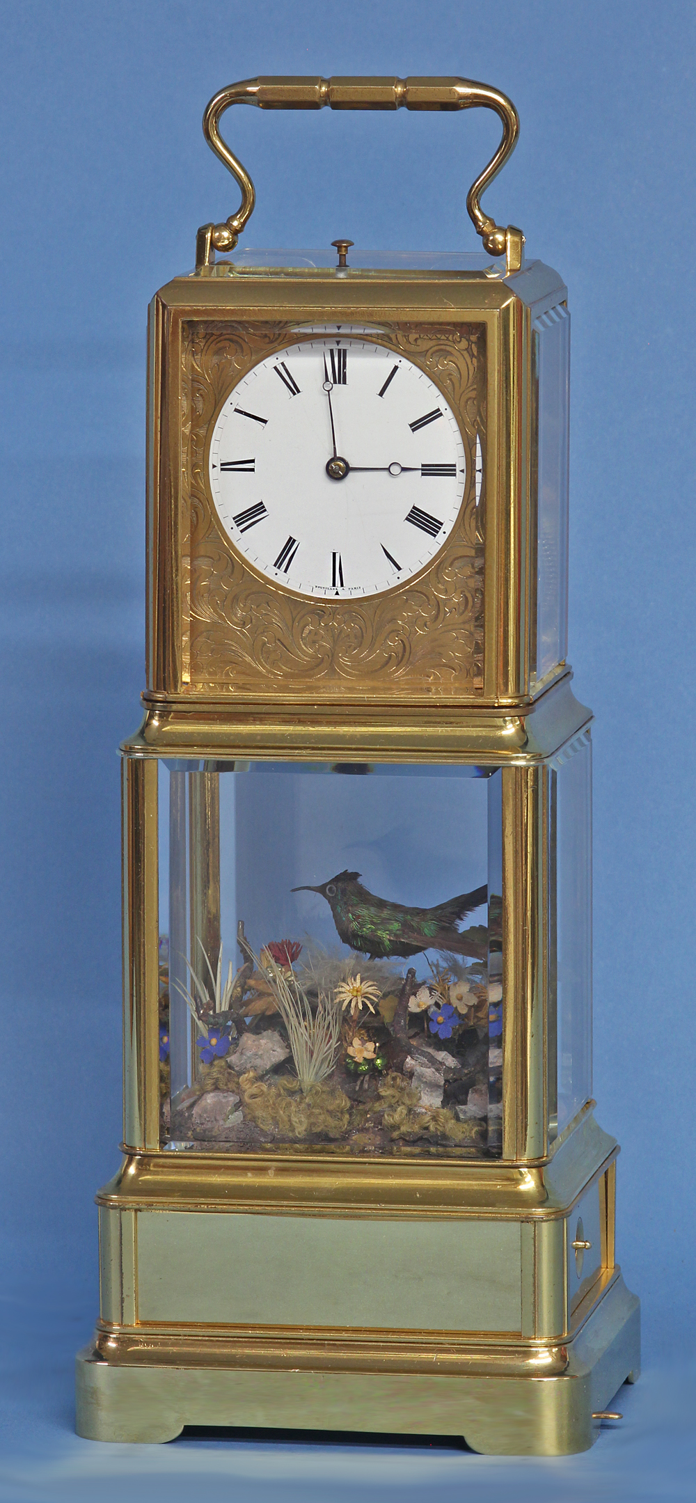 Rare Animated Singing Bird Carriage Clock