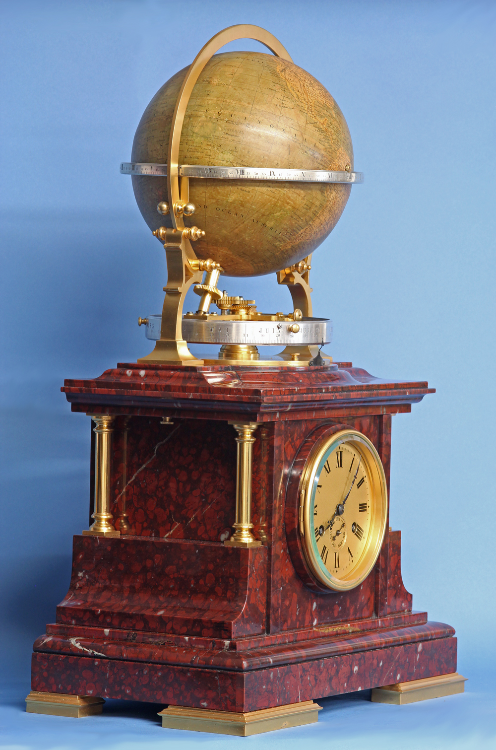 c.1895 French Globe Mantel Clock.