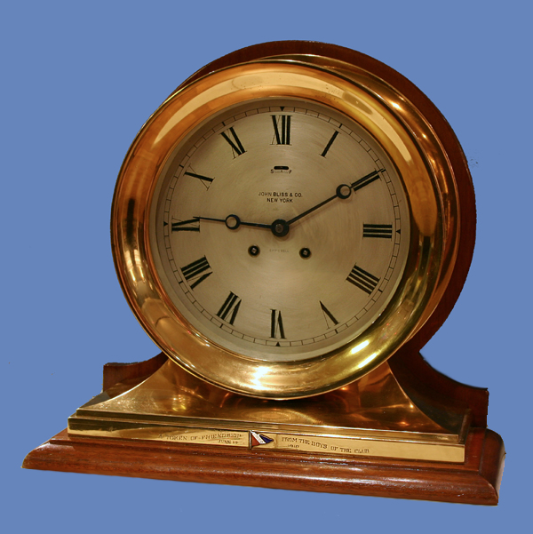 c.1910 American Ship's Clock on Mahogany Stand, Chelsea, 59,328