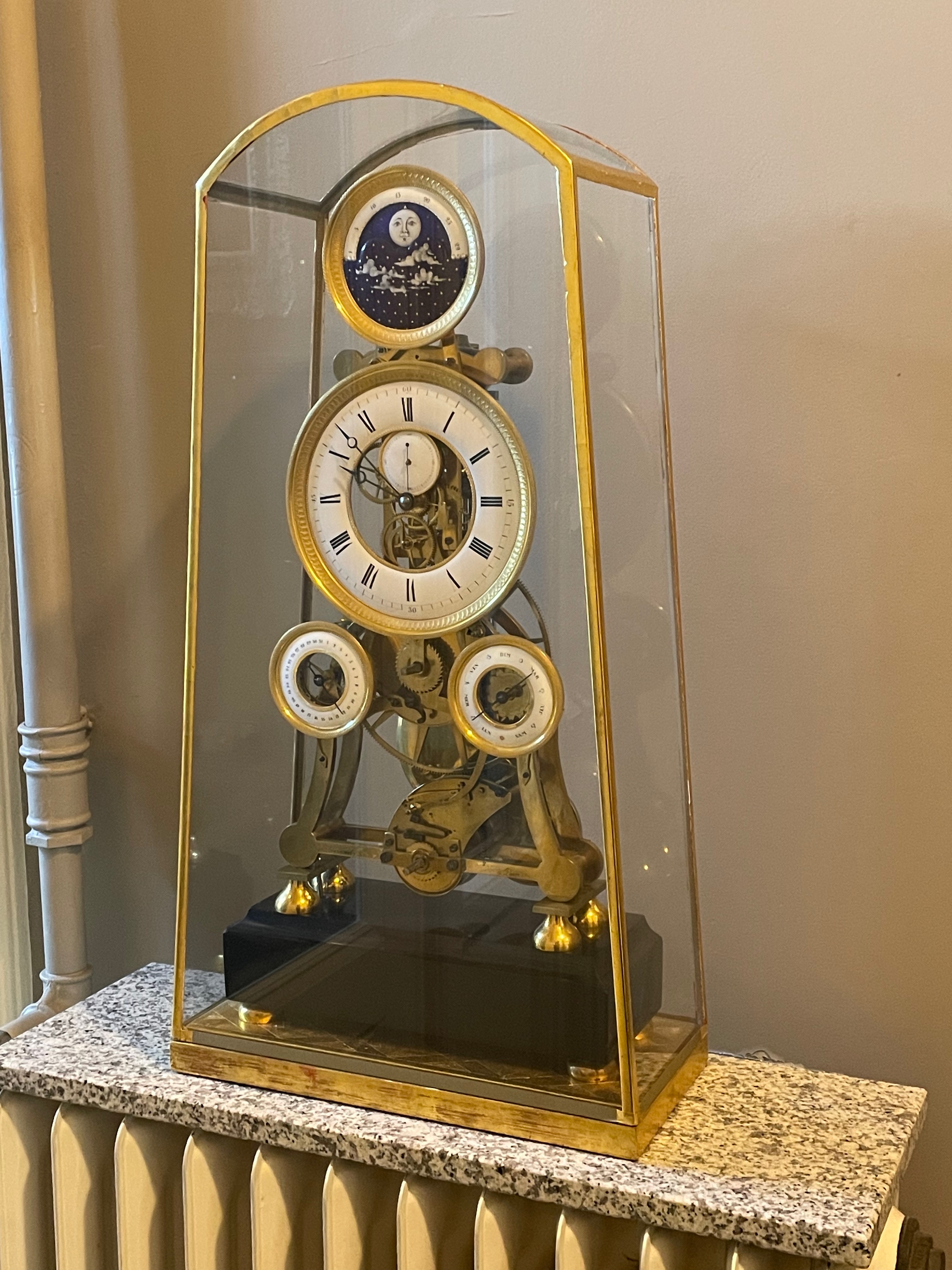c.1820 French Skeleton Clock by Verneuil.