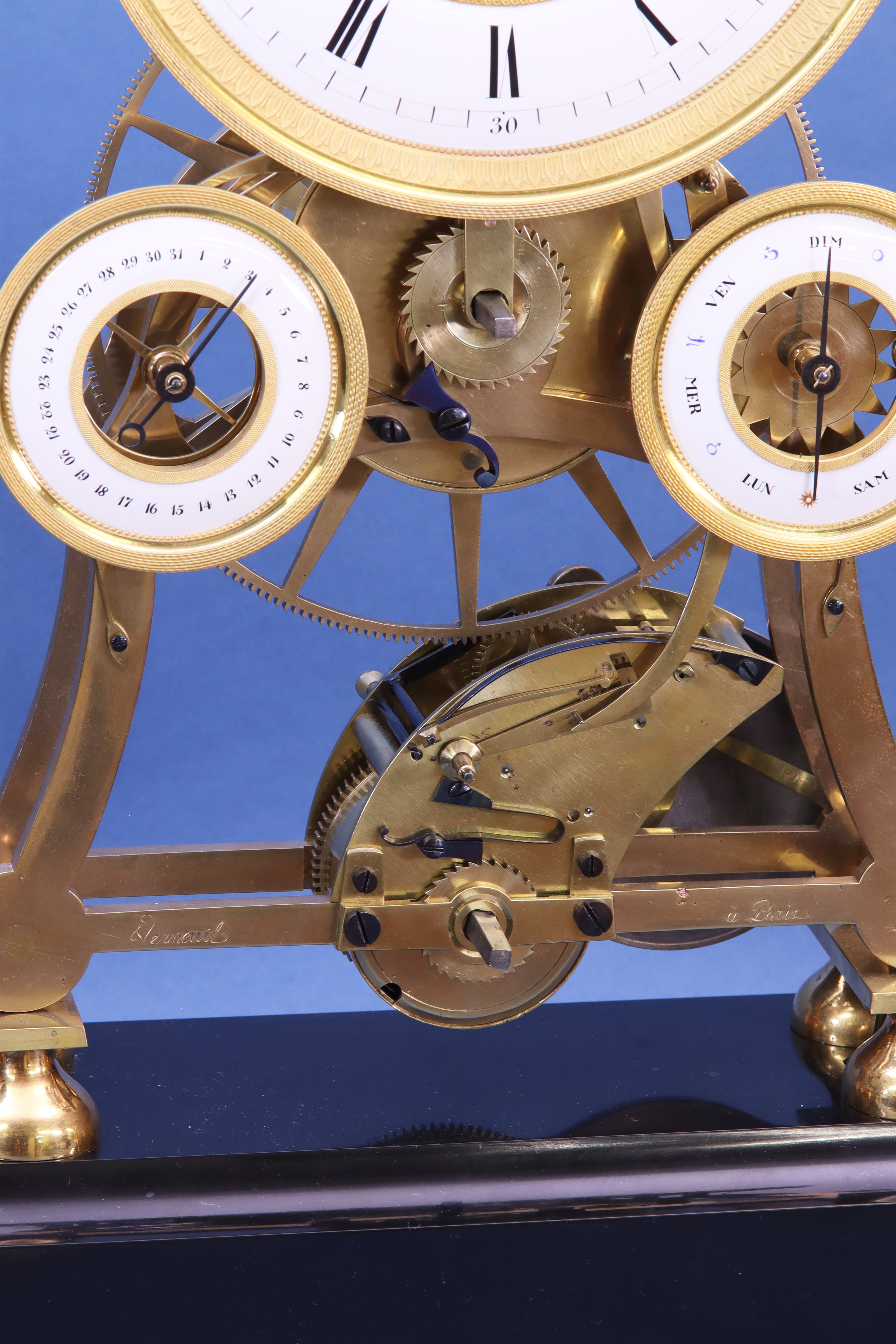 c.1820 French Skeleton Clock by Verneuil.