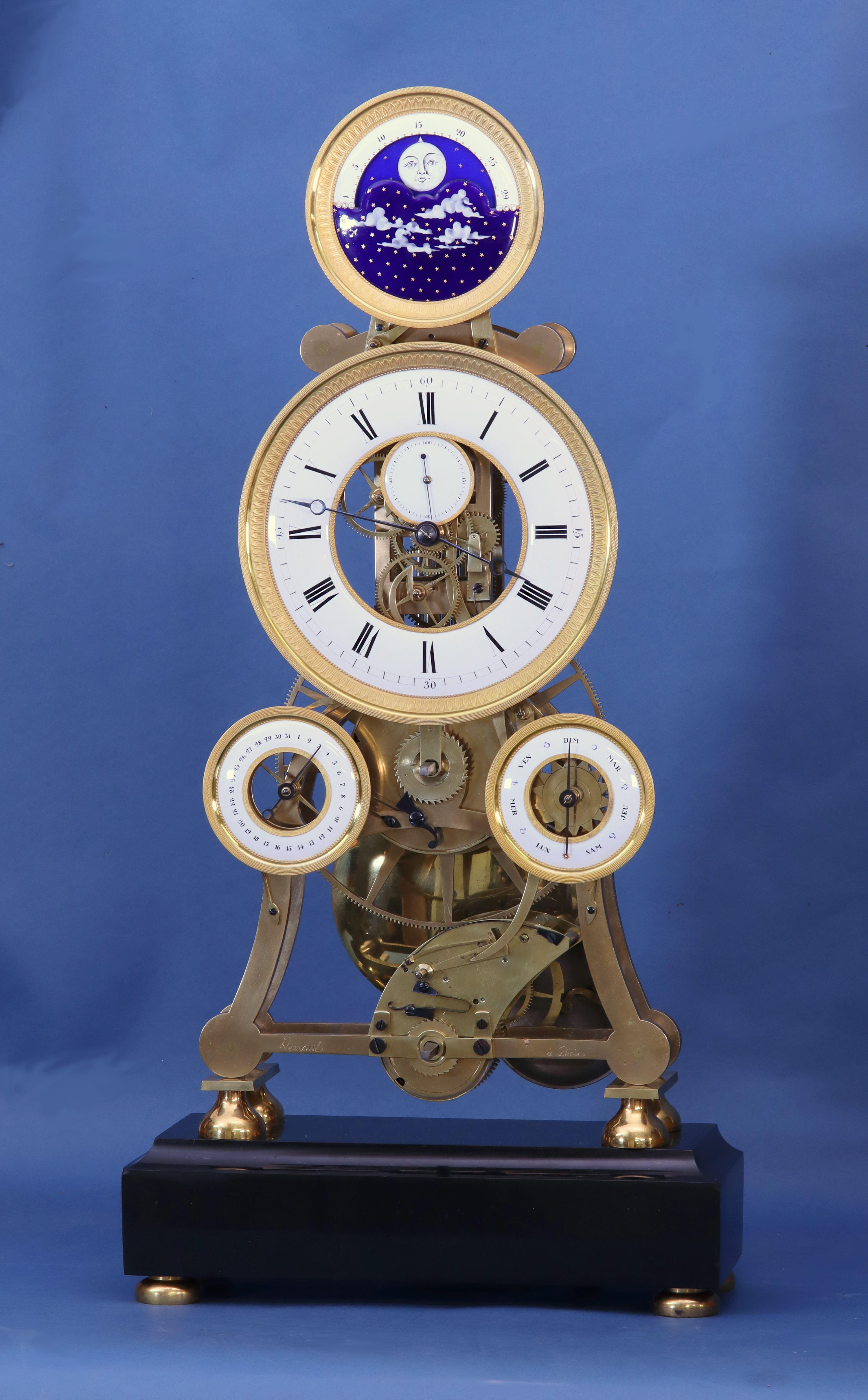 c.1820 French Skeleton Clock by Verneuil.