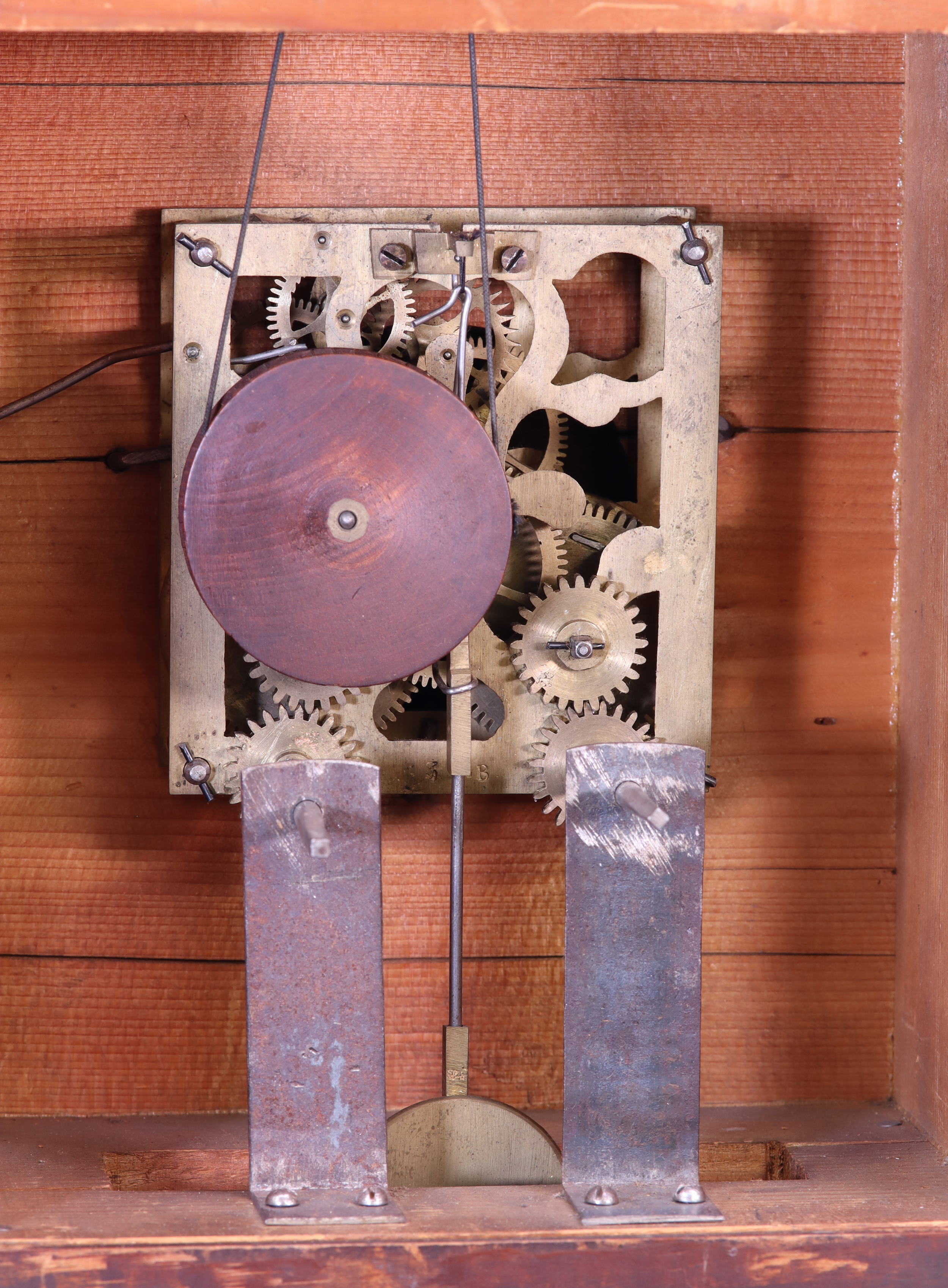 c,1855 Black Forest Animated Dumpling Eater Clock.