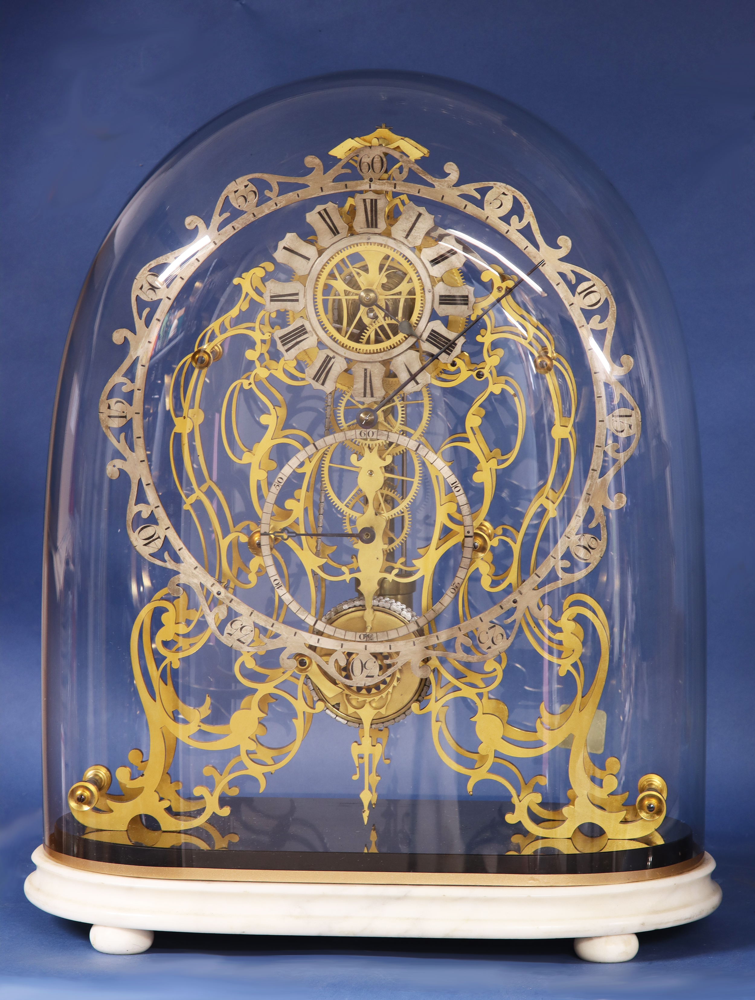 c.1870 English Arabesque Frame Skeleton Regulator by Evans.