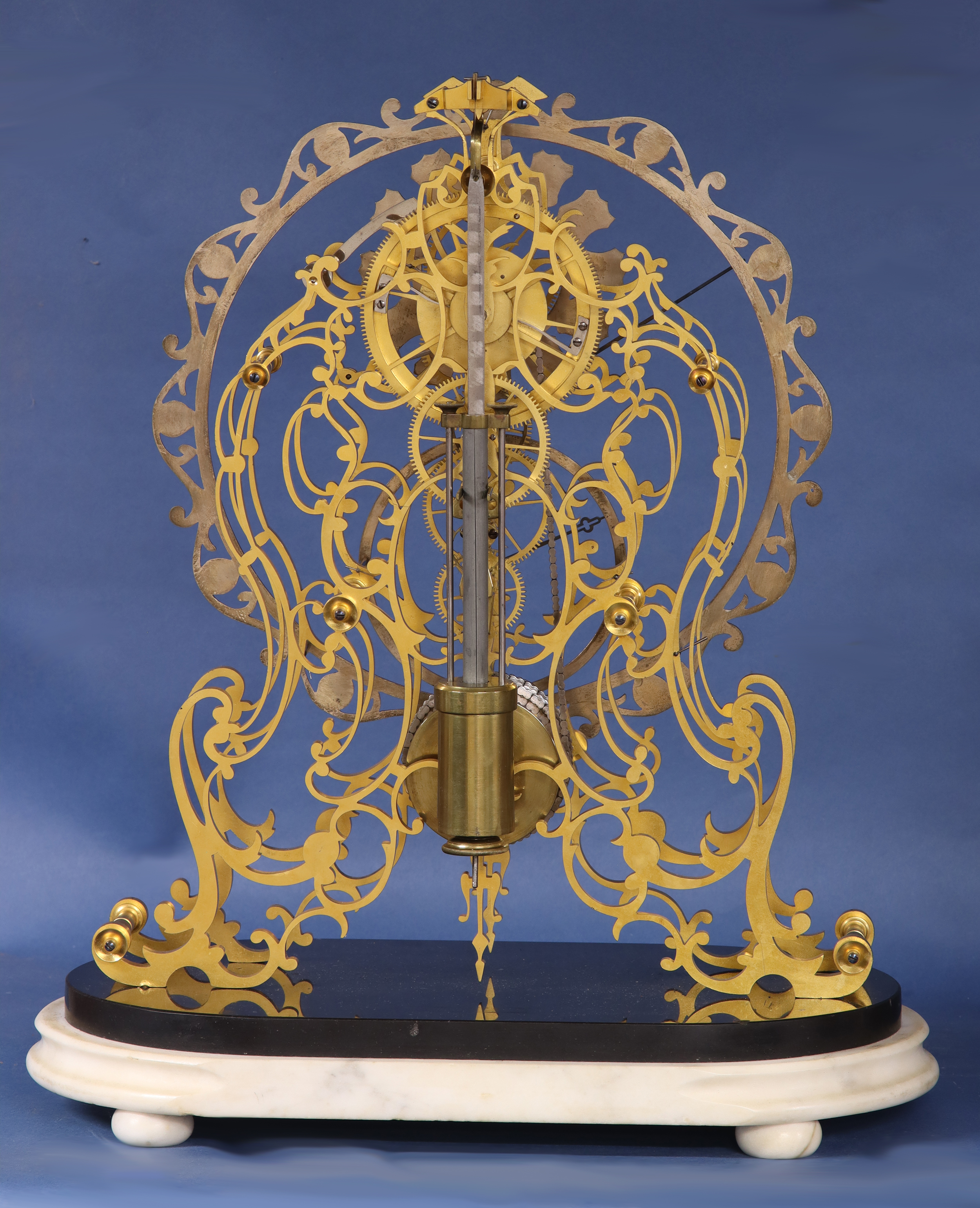 c.1870 English Arabesque Frame Skeleton Regulator by Evans.