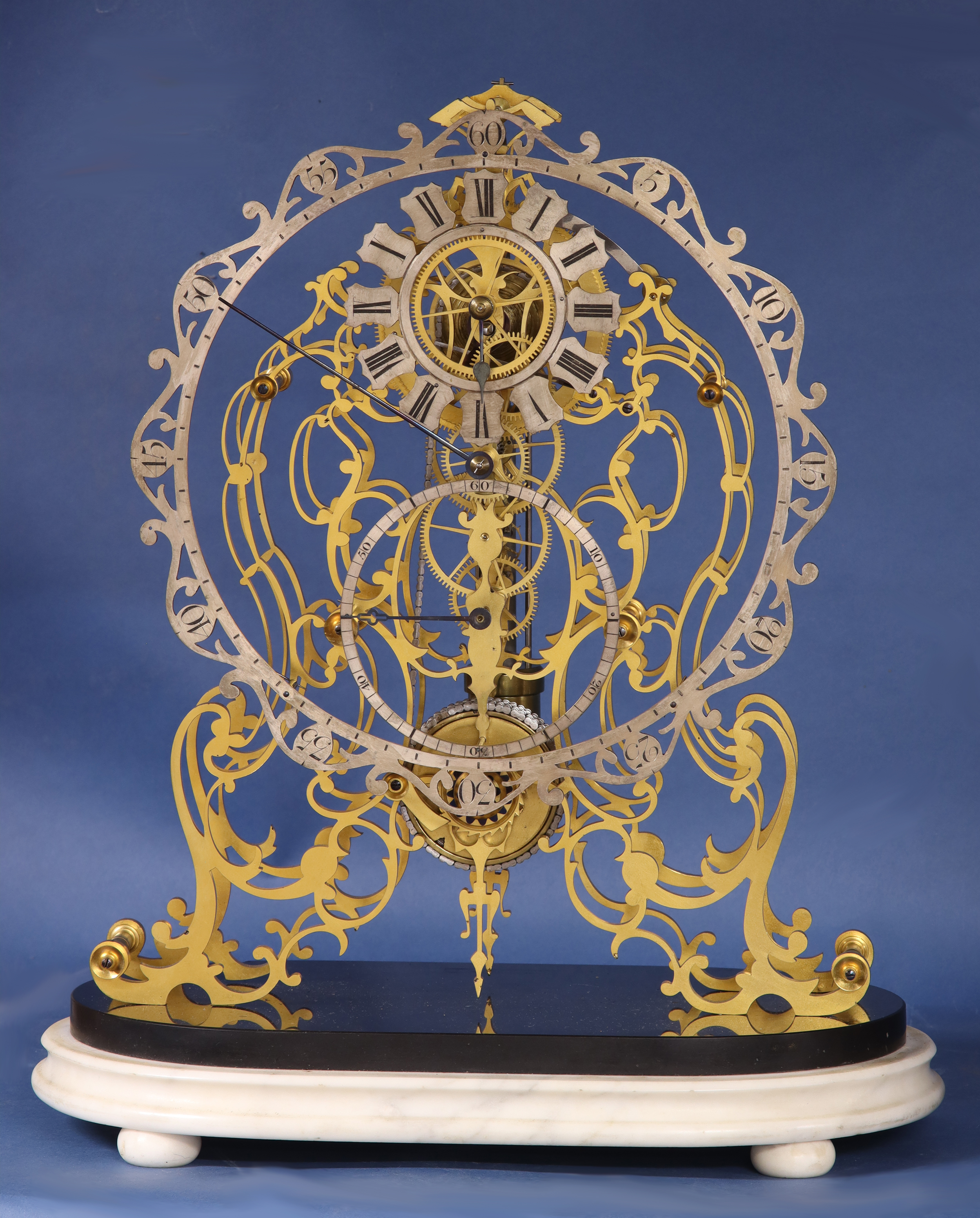 c.1870 English Arabesque Frame Skeleton Regulator by Evans.