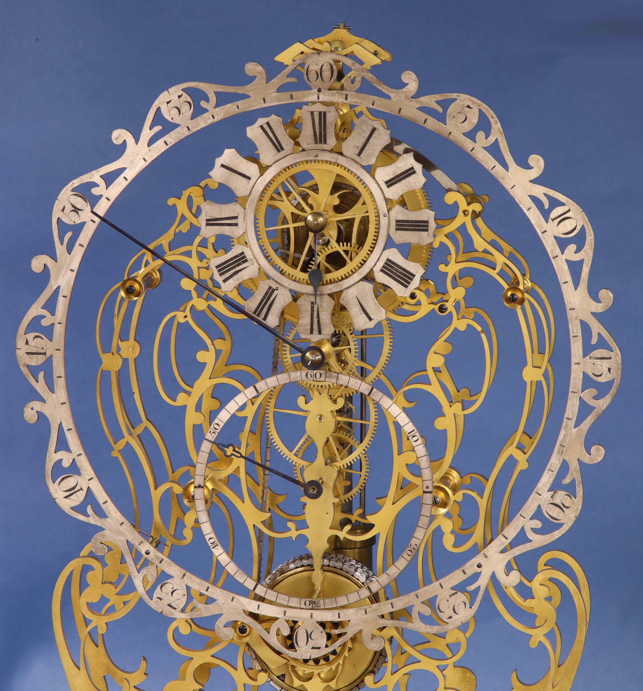 c.1870 English Arabesque Frame Skeleton Regulator by Evans.