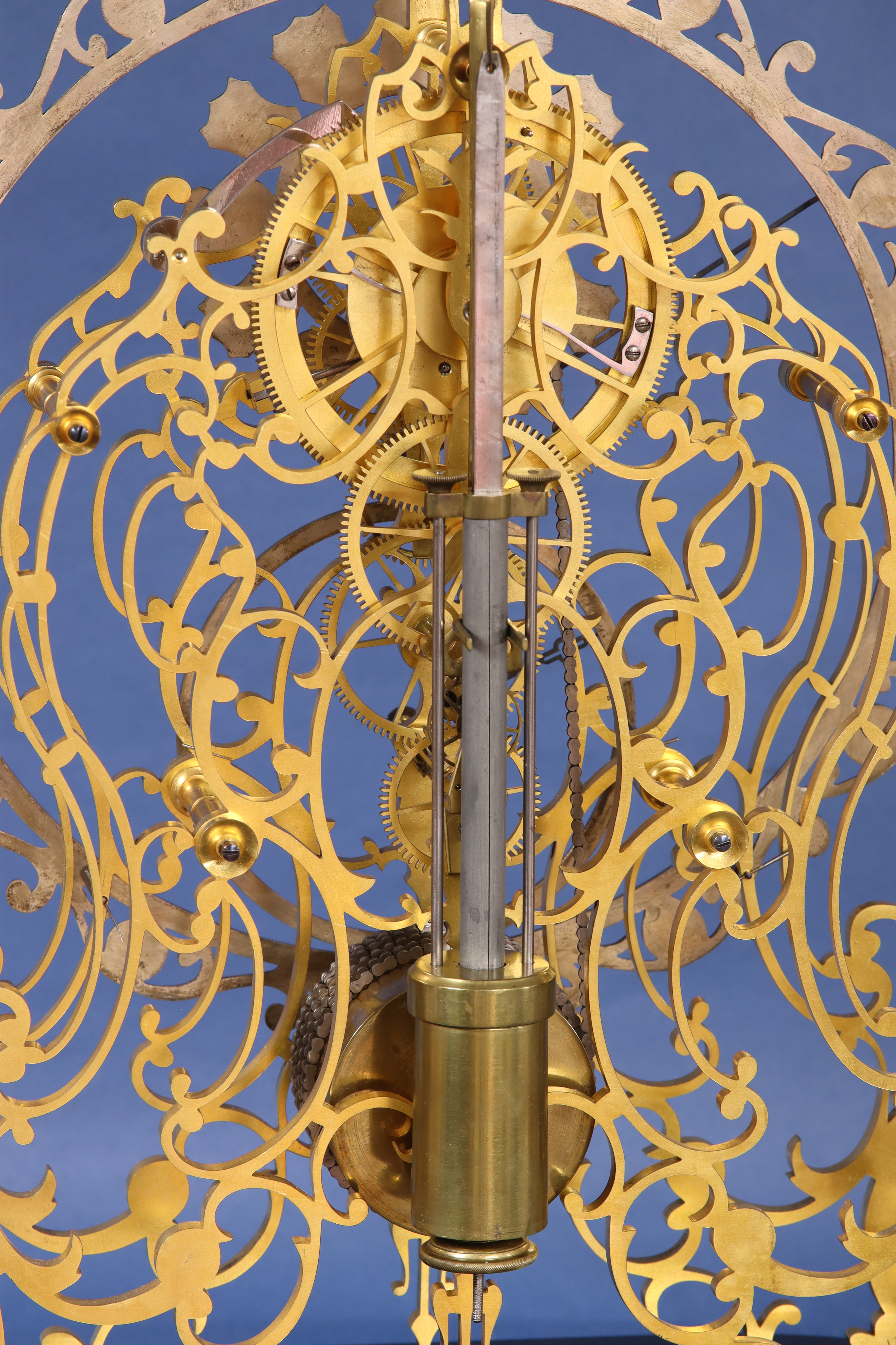 c.1870 English Arabesque Frame Skeleton Regulator by Evans.