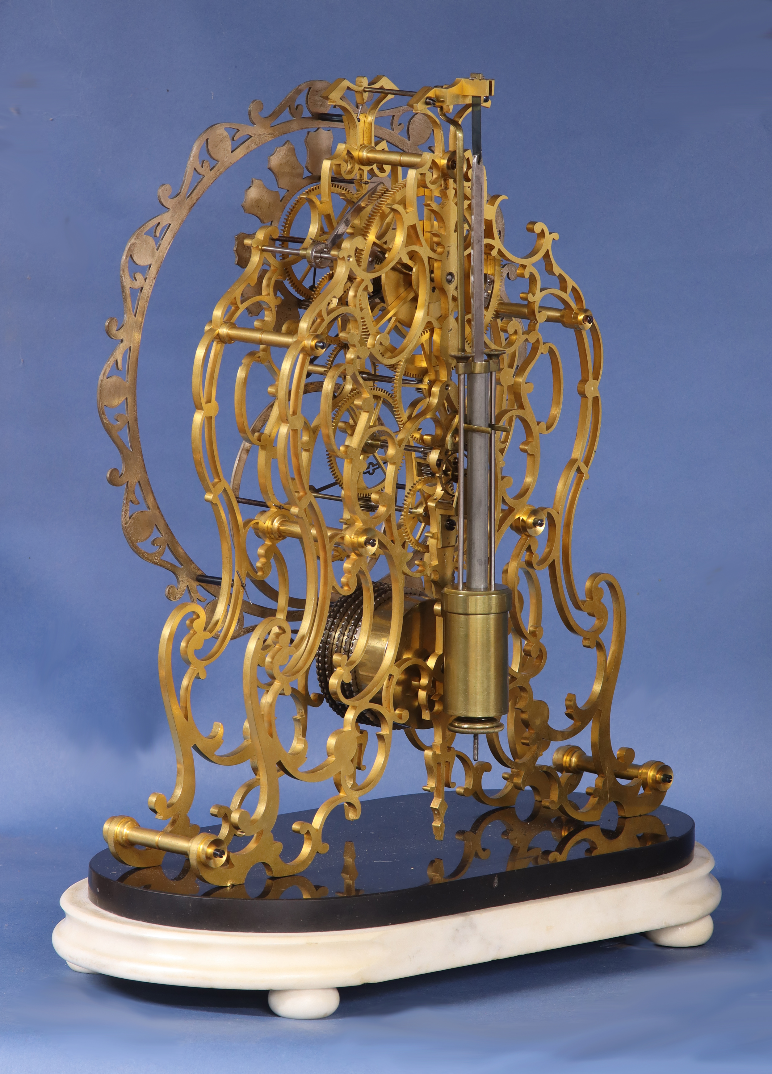c.1870 English Arabesque Frame Skeleton Regulator by Evans.