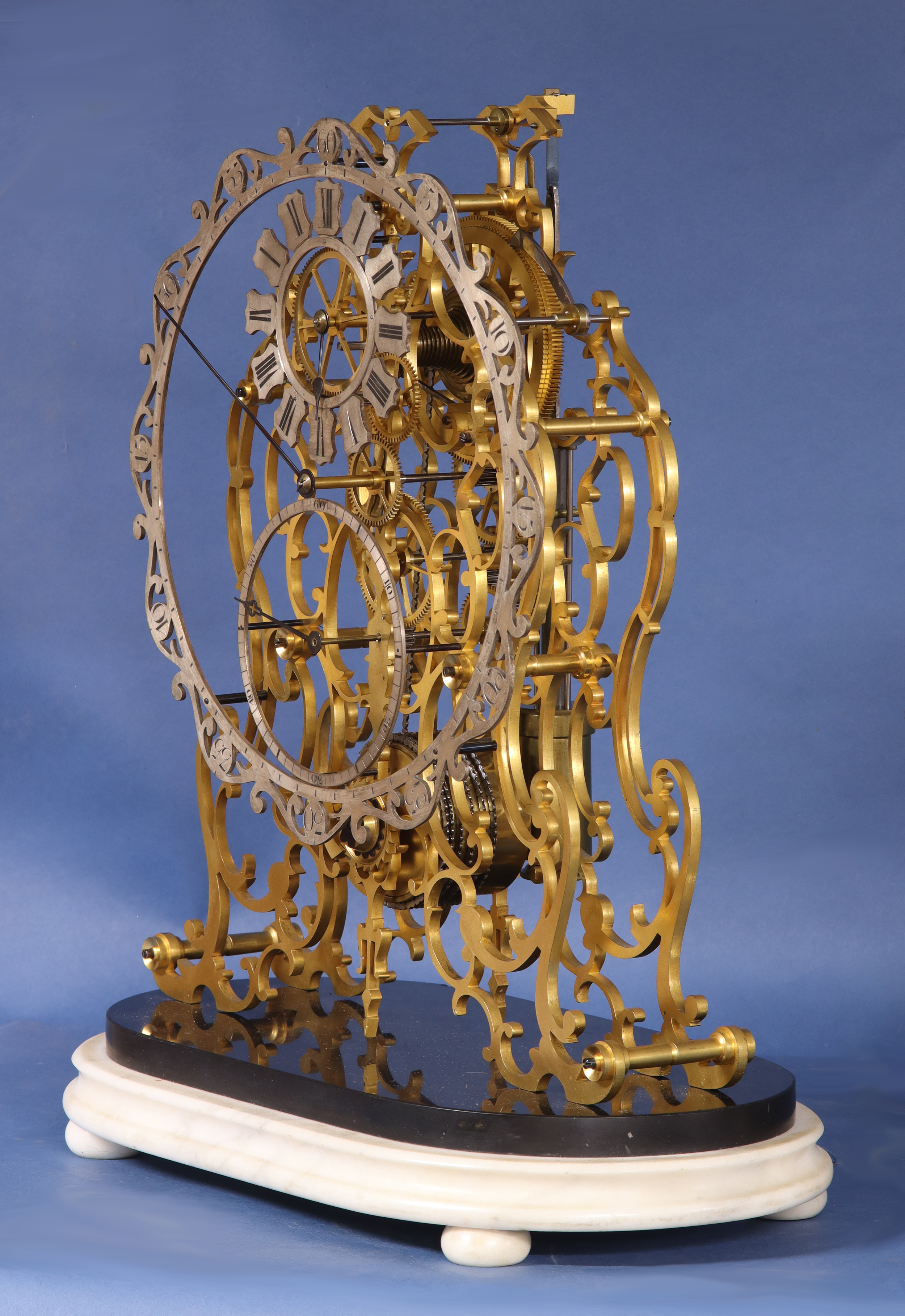 c.1870 English Arabesque Frame Skeleton Regulator by Evans.